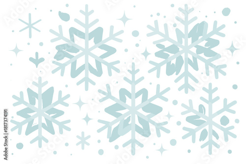 Snowflakes geometry sparkling illustration shapes vector pattern layered minimal glimmering shimmering