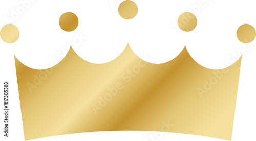 Golden crown vector icon with reflective surface