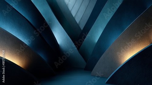 Fototapeta Naklejka Na Ścianę i Meble -  Stylish blue gold accent wall tiles high resolution picture