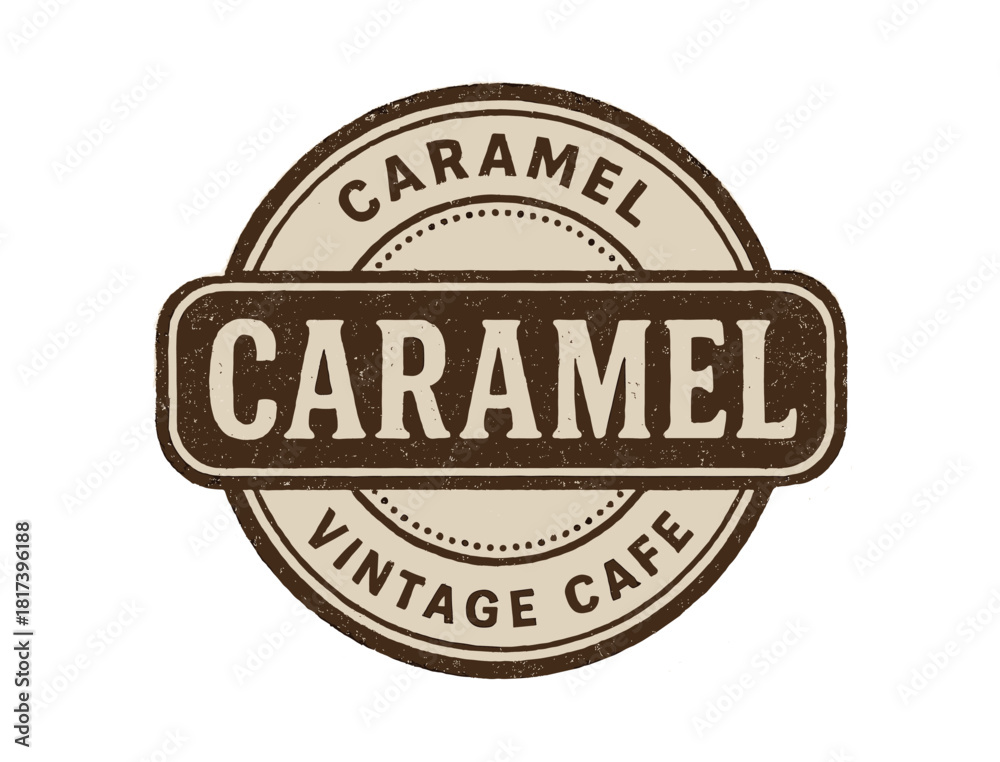 Fototapeta premium Retro cafe logo design with vintage circular emblem and bold typography