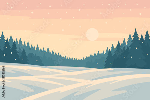 Frozen pastel meeting light vector illustration peaceful drifting dense panoramic panorama winter