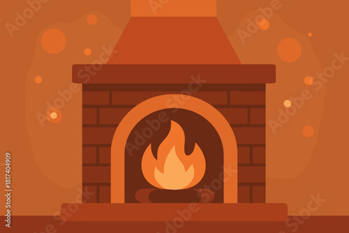 Lighting illustration minimalist festive hearth vector gentle cozy suggesting warm fireplace abstract