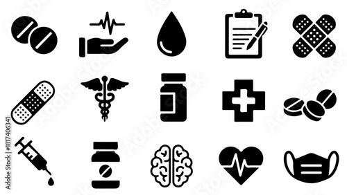 set of medical icons vector