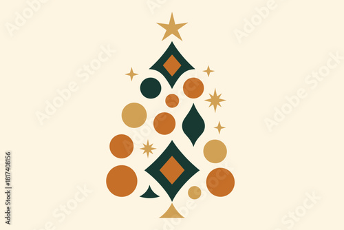 Minimalist geometric elegant illustration festive vector simplicity holiday shape evoking modern ornaments