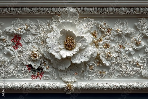 Artistic embossed flower pattern for wall decor high resolution picture