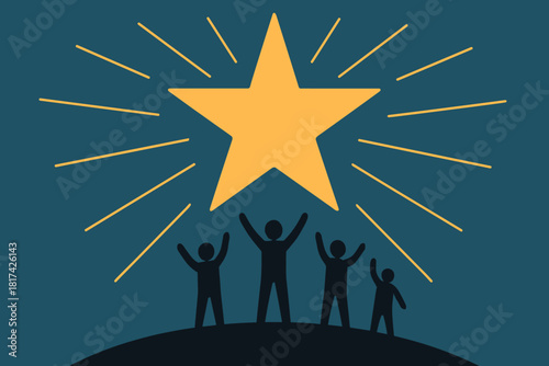Illustration portrayed star minimalist simplicity showing radiant universal through vector unity