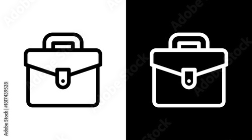 Briefcase With Icon Set Design