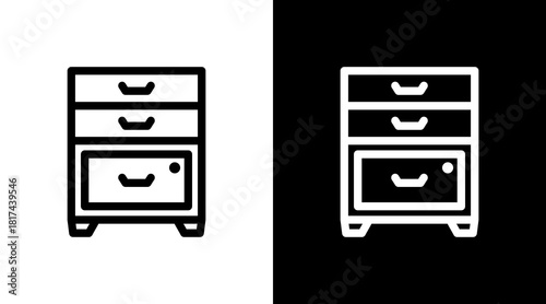 File Cabinet With Icon Set Design
