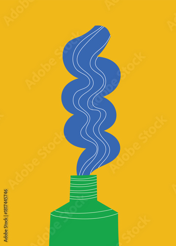 Design wall art toothpaste yek bold vibrant