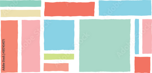 Colorful Rectangular Mosaic Pattern with Varied Pastel Hues