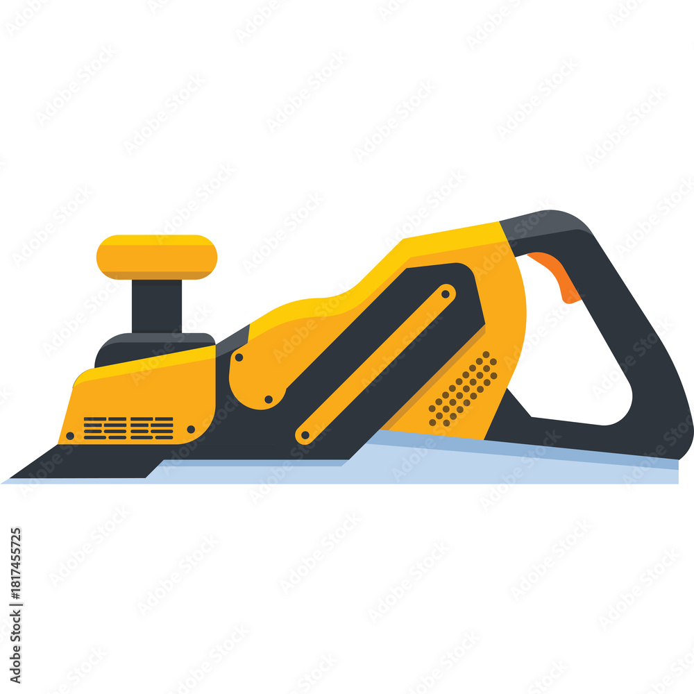 Fototapeta premium Yellow and Black Electric Hand Planer Tool on a White Background