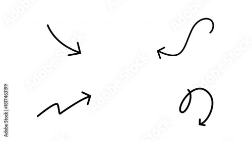 Hand drawn arrows doodle sketch direction indicator pointers