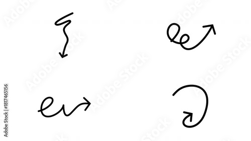 Hand drawn arrows doodle sketchy directional indicators graphic elements set