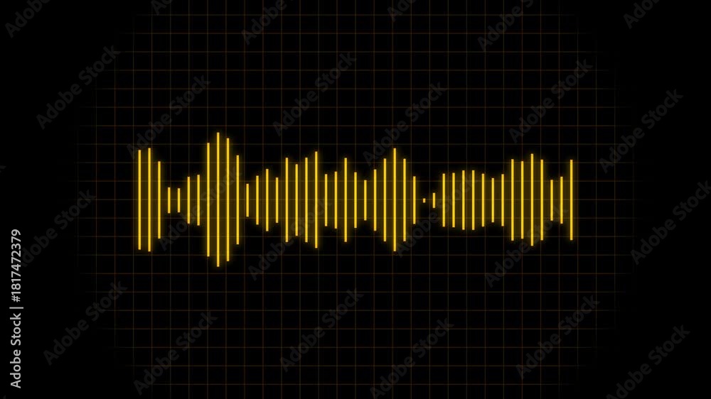 White audio waveform spectrum animation. Sound waves on transparent ...