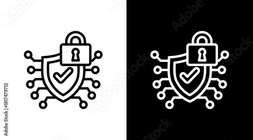 Cyber Security With Icon Set Design