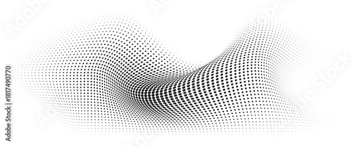 	
Flowing Dot Wave halftone gradient pattern on transparent background	
