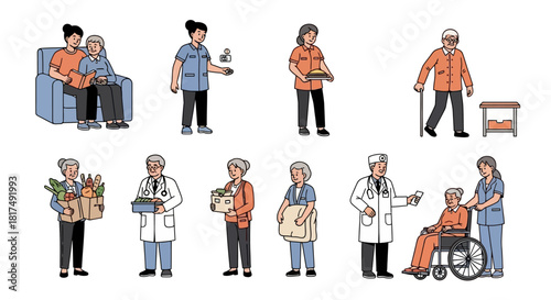 Compassionate Caregivers Diverse Healthcare Team & Home Support