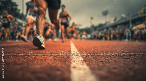 Dynamic capture of athletes racing towards the finish line on the track