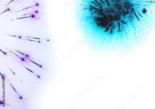 Paint splash explosion abstract color splatter design powder white background burst ink dust