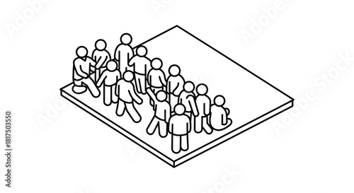 crowd on platform a speaker addressing an audience on stage promoting social interaction and community engagement ideal for event promotion