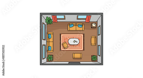 living room layout a cozy room setup with sofas chairs and a rug for interior design ideal for home decor inspiration and furniture arrangement plans.