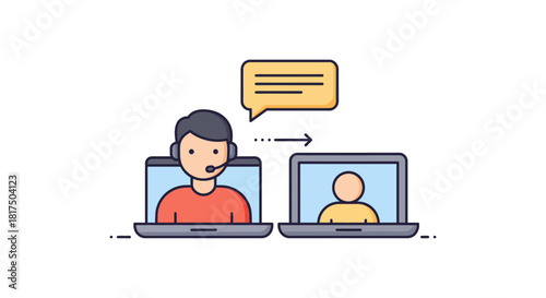 online communication laptop screen showing colleagues discussing project a virtual meeting illustrating collaboration and remote work solutions