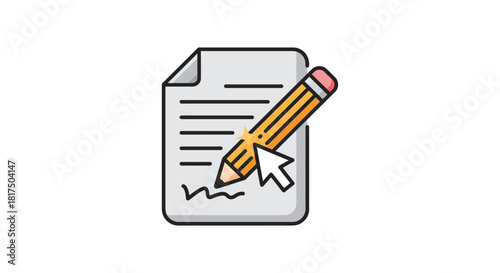 online writing editing a digital document with a stylus and a mouse cursor perfect for illustrating blogging content and web development platforms.