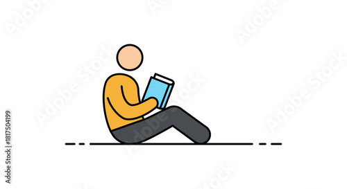 Person reading a book sitting on the floor enjoying quiet time perfect for illustrating leisure education  the love of reading.