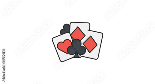 playing cards arranging playing cards with suits of hearts clubs diamonds and spades symbolizing luck chance and gambling entertainment