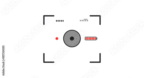 recording screen camera viewfinder interface illustrating video recording in progress modern design with battery indicator creating content vlogging filmmaking