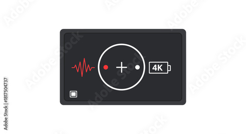 4k recording camera interface showing audio levels and settings for action camera reviews and technology product presentations.