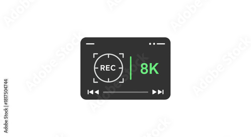 8k video recording interface capturing high-resolution footage with advanced playback controls perfect for professional filmmaking and content creation.