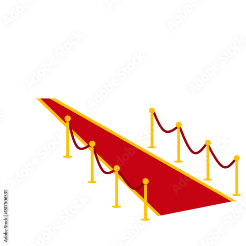 Red Carpet Entrance with Golden Stanchions – Event Illustration