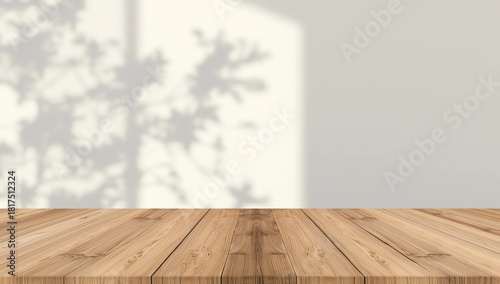 Wallpaper Mural Empty wooden table on abstract gray background for product presentation, copy space Torontodigital.ca