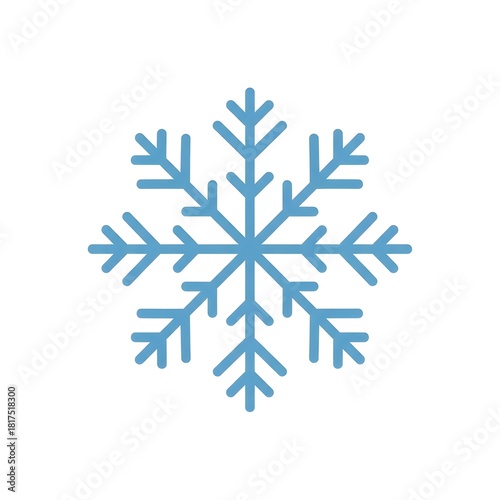 Charming light blue snowflake icon for winter designs and holiday promotions