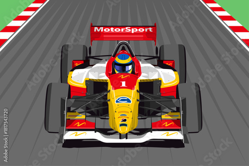 Champ car front vehicle classic racing vector illustration