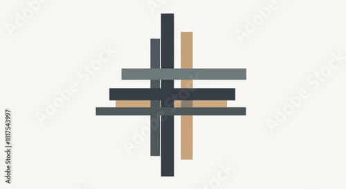 Geometric harmony abstract composition featuring balanced horizontal and vertical lines conveying