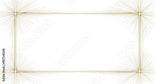 Elegant frame with radiating starburst corners and a clean white central space for text or images