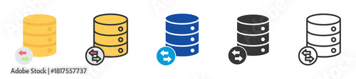 database transaction icon set multi style various collection