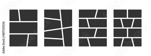 Set of anime comic book templates. Manga page panels isolated on white background. Grids for graphic novel storyboard. Photo collage, magazine, poster or brochure layouts. Vector illustration.