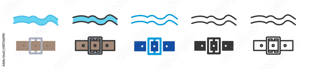 Naklejka premium weight belt icon set multi style various collection