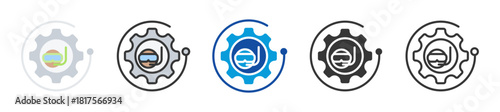 technical dive icon set multi style various collection