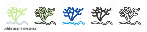 kelp forest icon set multi style various collection