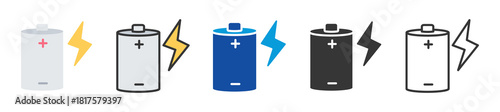 electricity storage icon set multi style various collection