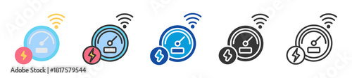 smart meter icon set multi style various collection
