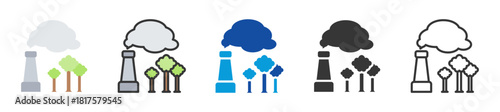 carbon capture icon set multi style various collection