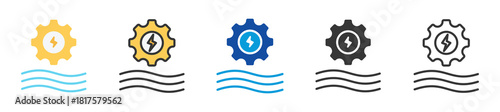 hydropower icon set multi style various collection