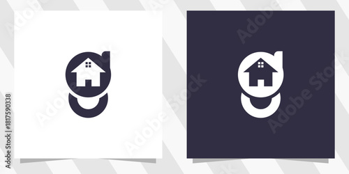 letter g with home logo design