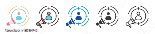 target audience icon set multi style various collection