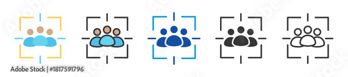 focus group icon set multi style various collection